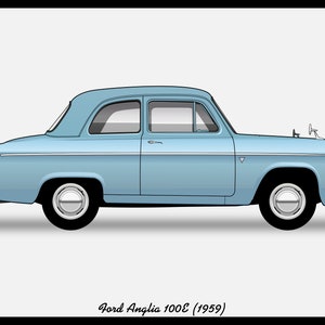 FORD ANGLIA 100E - Colour Vector File Download - .PDF, .Svg, .Png