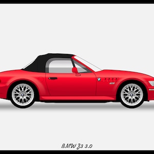 BMW Z3 -  Red Colour Vector File Download - .PDF, .Svg, .Png