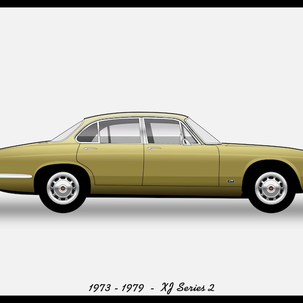 JAGUAR XJ6 Mk2 - Colour Vector File Download - .PDF, .Svg, .Png