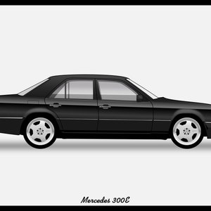 CARTEL - Mercedes 300E W124 Vector Art