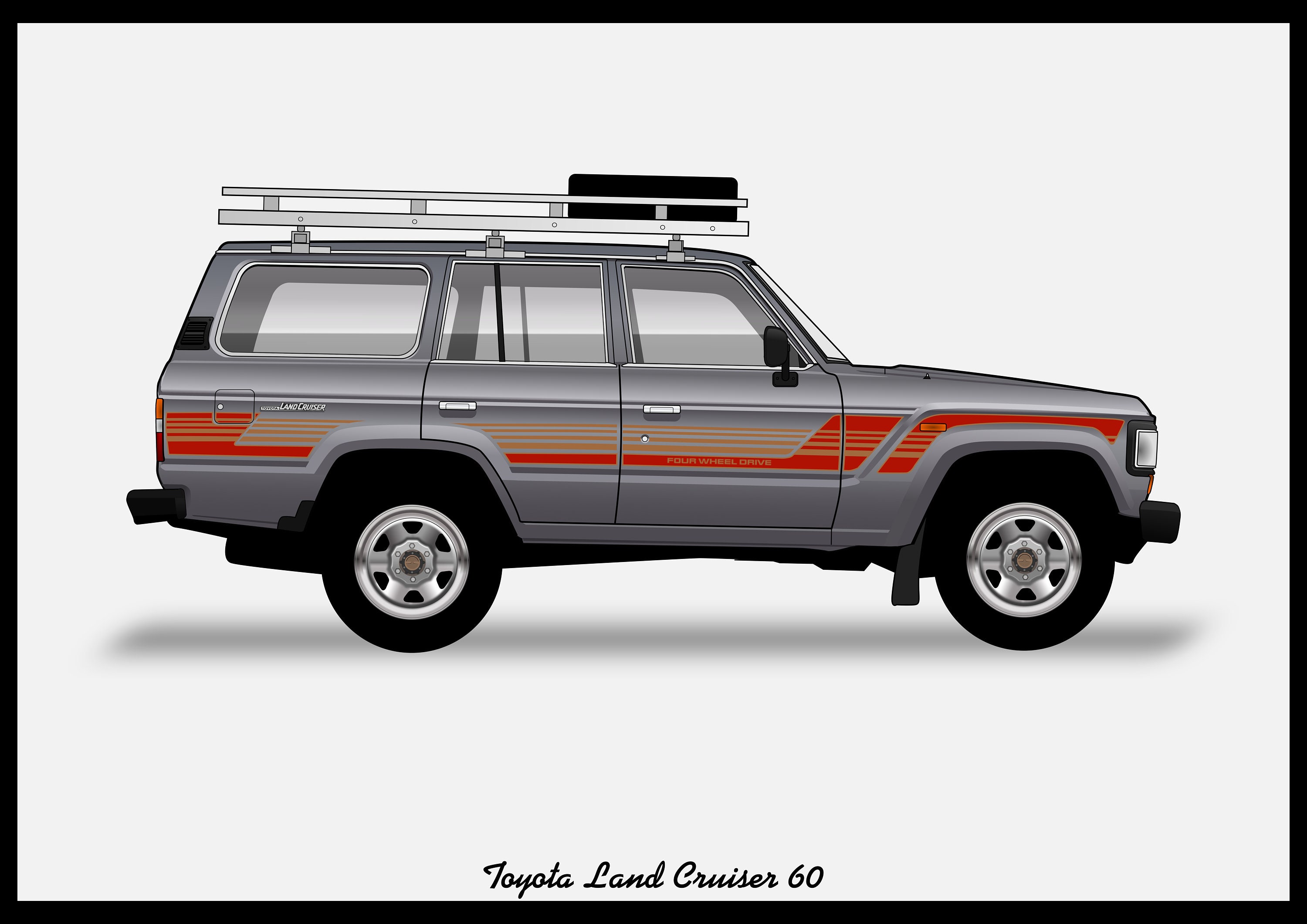 TOYOTA LANDCRUISER 60 - Colour Vector File Download - .PDF, .svg
