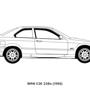BMW E36 Outline Vector - .SVG, .PDF, .Png