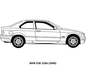 BMW E36 Outline Vector - .SVG, .PDF, .Png
