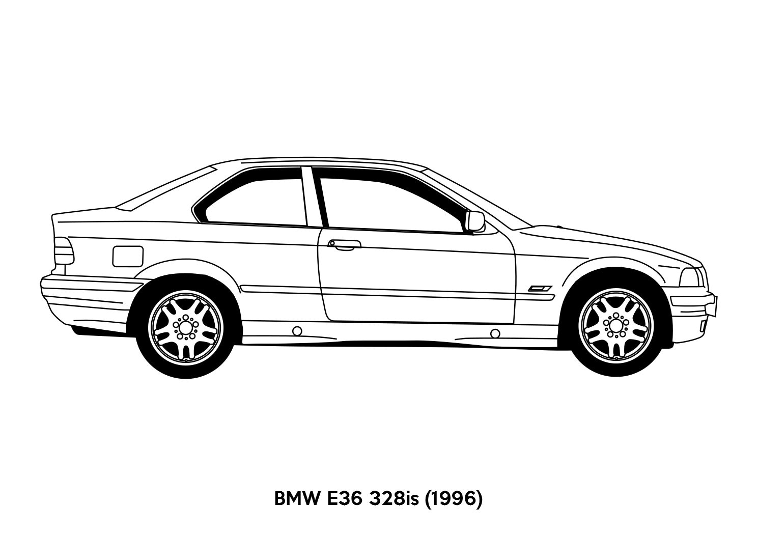 BMW E36 Outline Vector .SVG .PDF .png - Etsy New Zealand