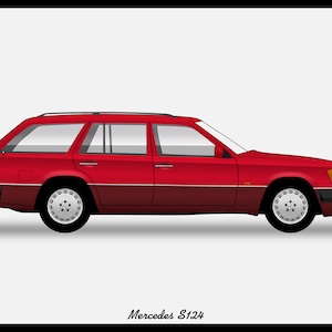 POSTER - Mercedes 230TE W124 Vector Art