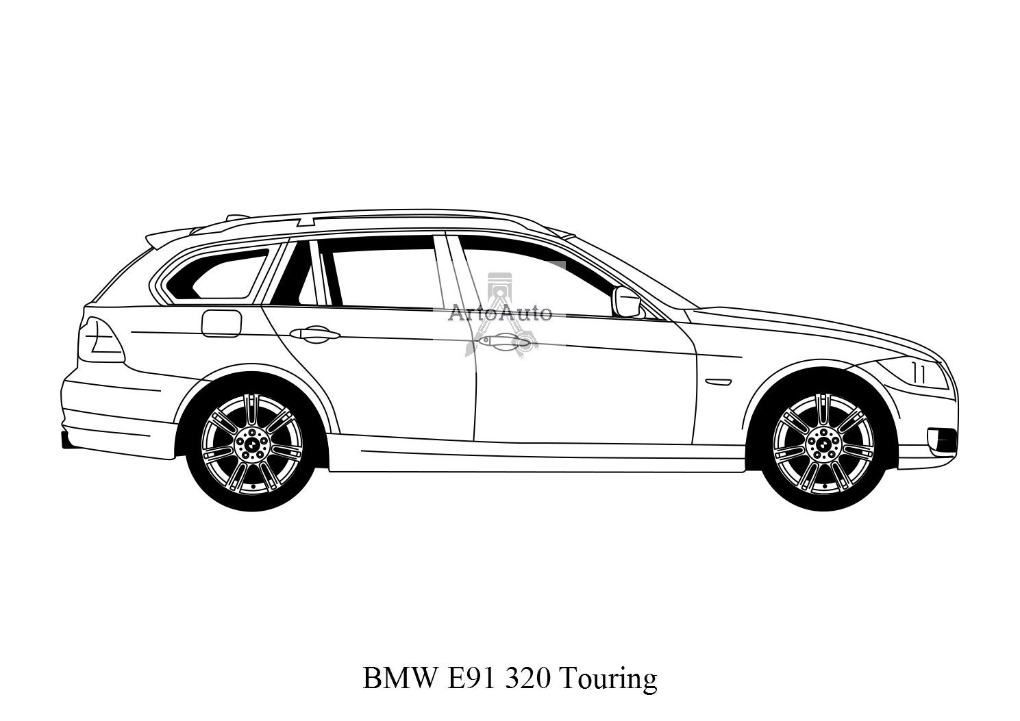BMW E91 Outline Vector - .SVG, .PDF, .Png
