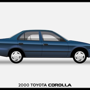 TOYOTA COROLLA Sedan - Colour Vector File Download - .PDF, .Svg, .Png