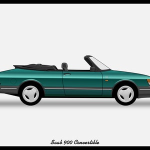 POSTER - SAAB 900 CONVERTIBLE Vector Art