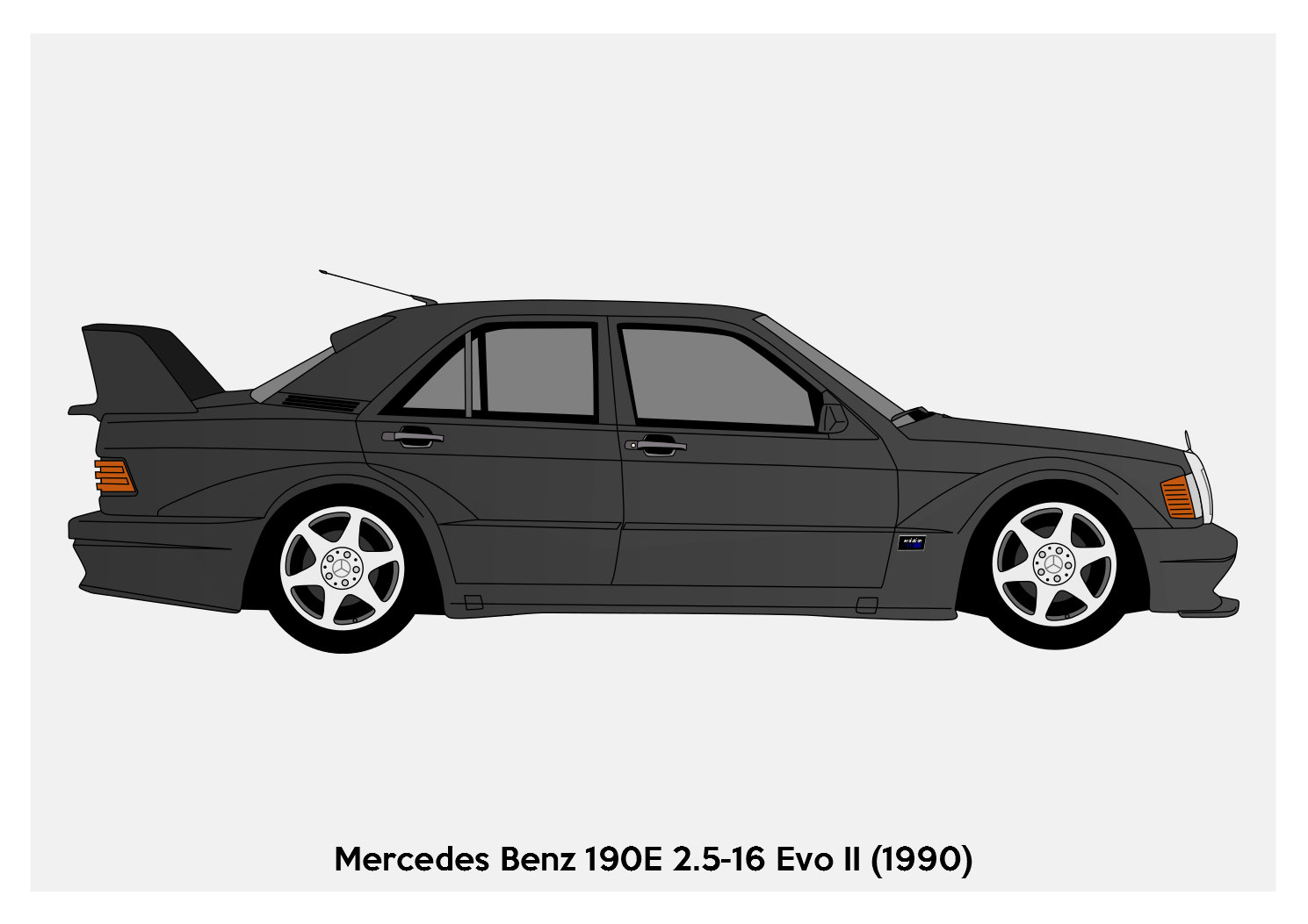 Plasticiteit verkeer Woud POSTER Mercedes 190E Cosworth Evo II Vector Art | Etsy