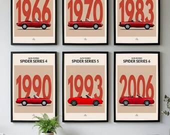 POSTER - ALFA ROMEO Spider Collection (Various Sizes)
