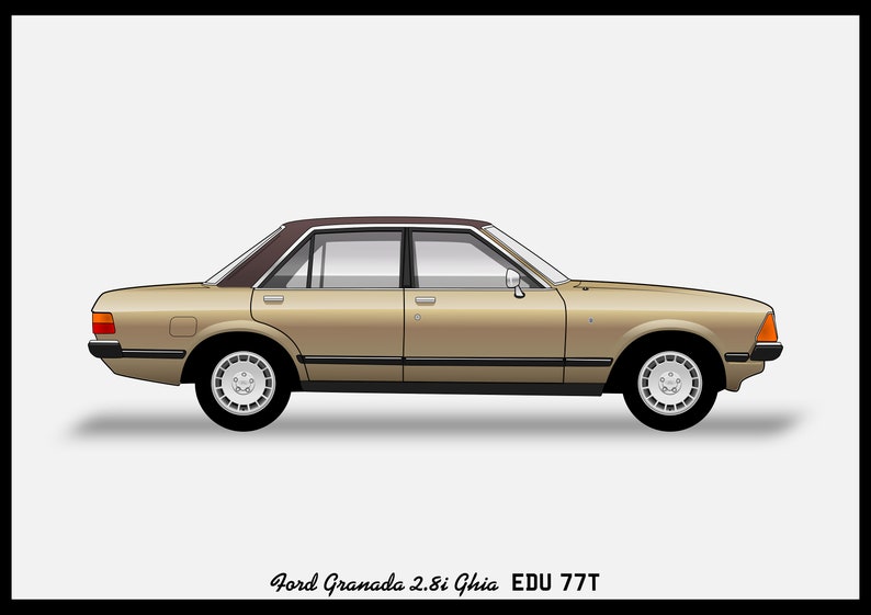 CARTEL - FORD GRANADA Mk2 Vector Art imagen 1