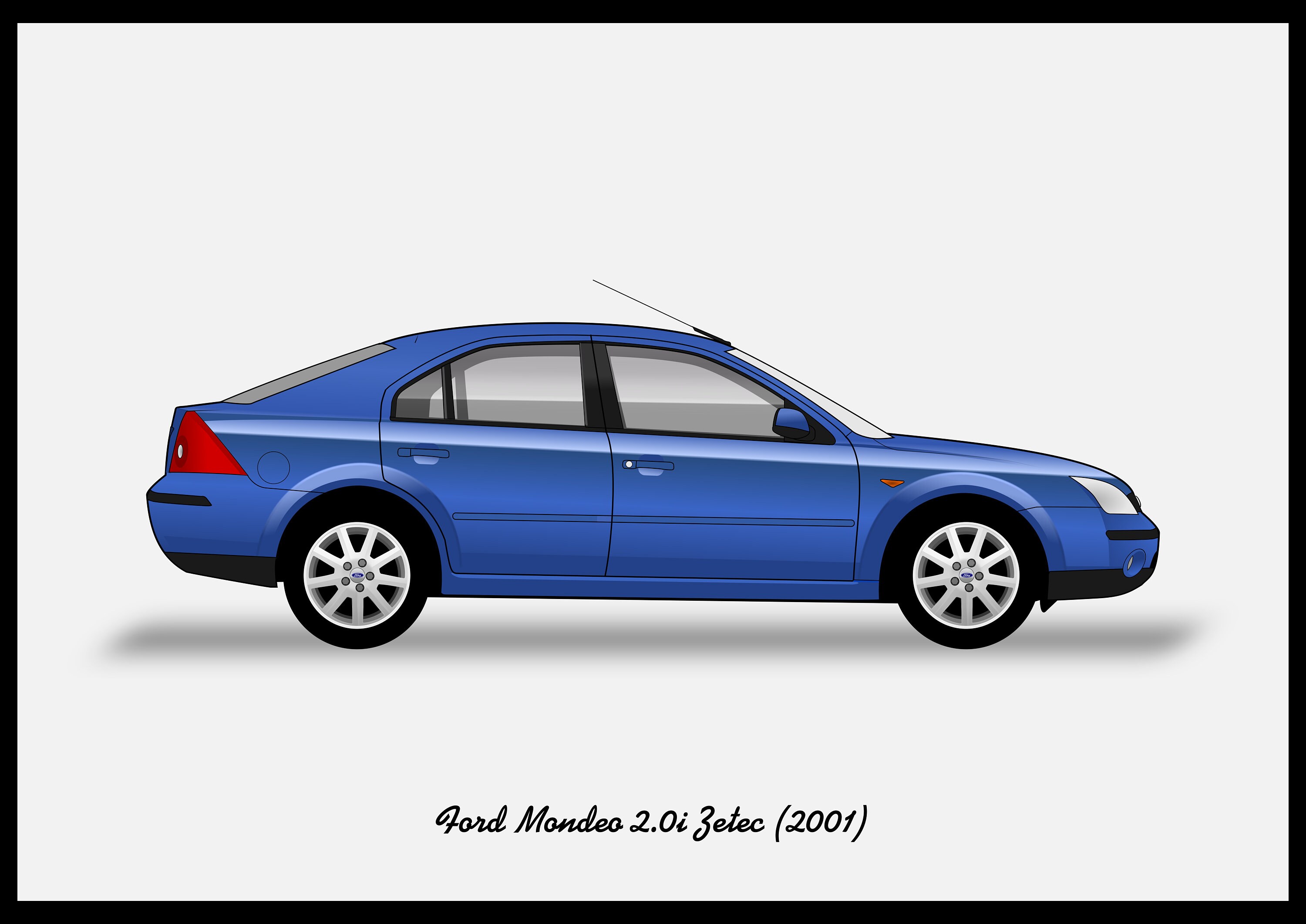 FORD MONDEO Mk3 - Colour Vector File Download - .PDF, .Svg, .Png