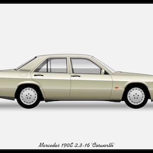 POSTER - Mercedes 190E EVO 2 Vector Art W201