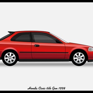 HONDA CIVIC Mk6 - Download file vettoriali a colori - .PDF, .Svg, .Png