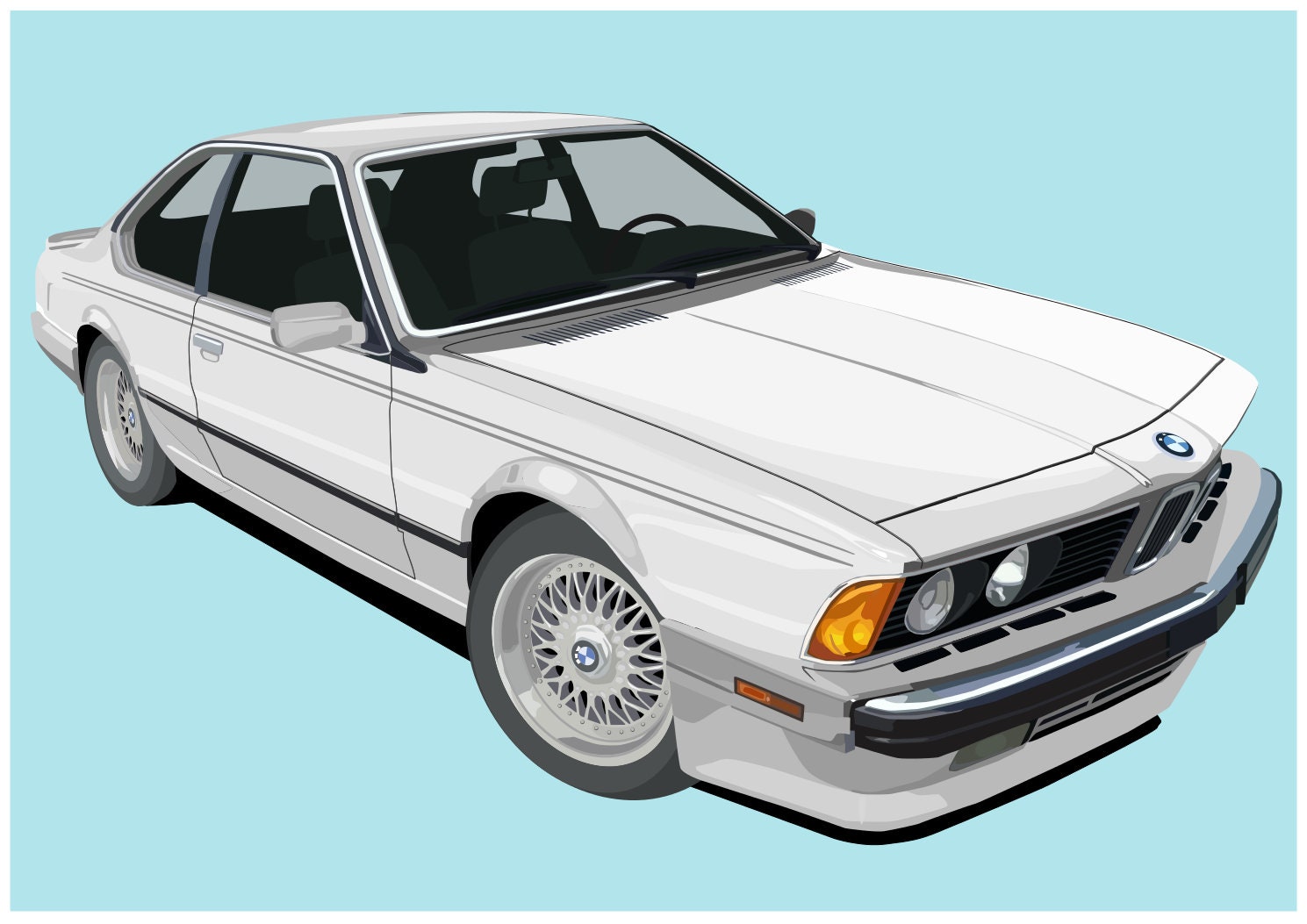 POSTER BMW E24 6-series Vector Art Highly Detailed - Etsy UK