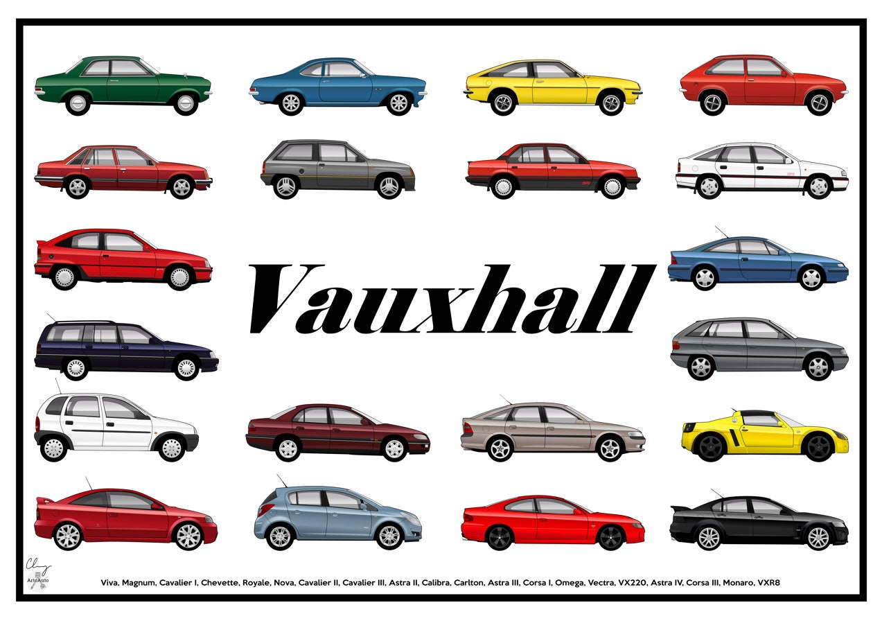 Retro Vauxhall Wall Sign – Metal Garage Sign, 480mm Wide, UK Made, 1980s Style