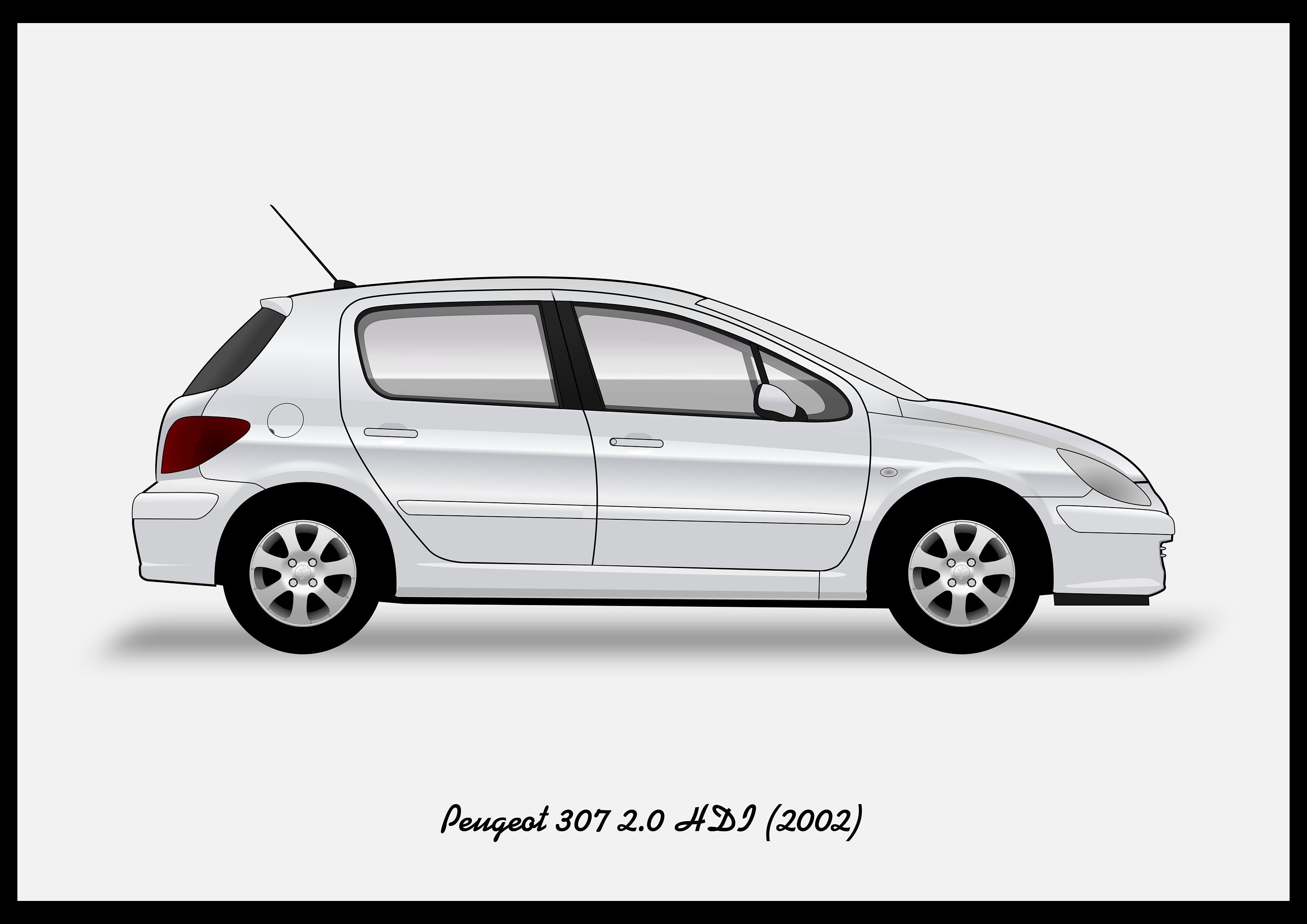 絵画 Pinono Peugeot 307cc /Cartoon Car/ Design art #viral #fypシ #fy