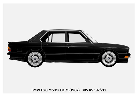 Poster Bmw E28 M535i Black Vector Art Etsy
