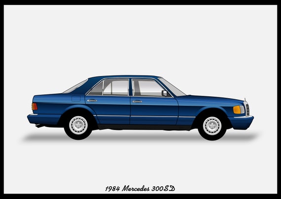 MERCEDES W126 S-class - Colour Vector File Download - .PDF, .svg