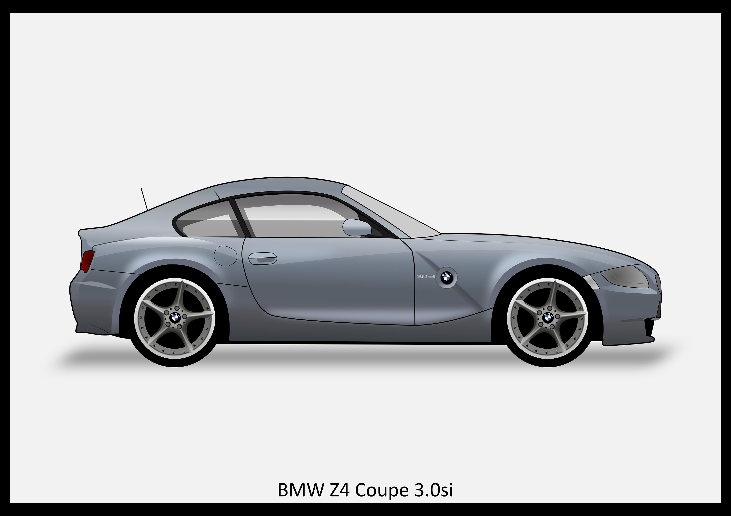 BMW Z4 Coupe - Colour Vector File Download - .PDF, .Svg, .Png