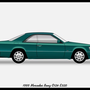 MERCEDES C124 E-Class - Colour Vector File Download - .PDF, .Svg, .Png