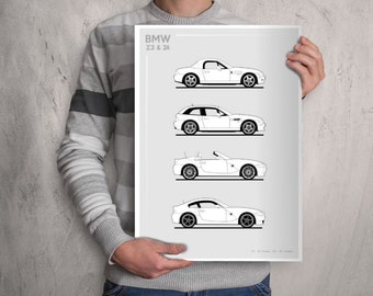 POSTER - BMW Z3 & Z4 Evolution - Monotone