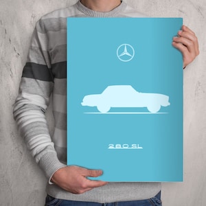 POSTER - Mercedes 280SL Pagoda Silhouette