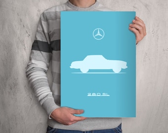 POSTER - Mercedes 280SL Pagoda Silhouette