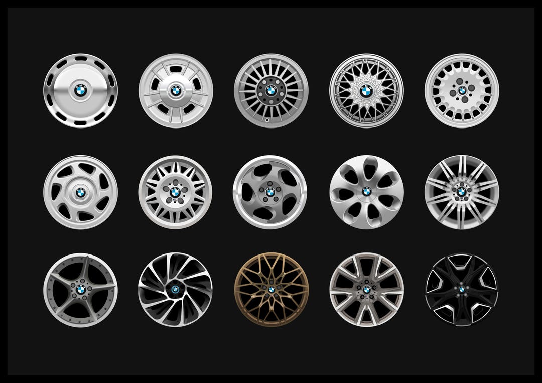 POSTER - BMW WHEELS - Bmw Alloy Wheels Through the Years - Etsy