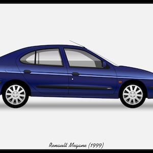 RENAULT MEGANE Mk1 - Colour Vector File Download - .PDF, .Svg, .Png