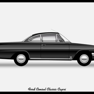 FORD CONSUL Capri - Colour Vector File Download - .PDF, .Svg, .Png