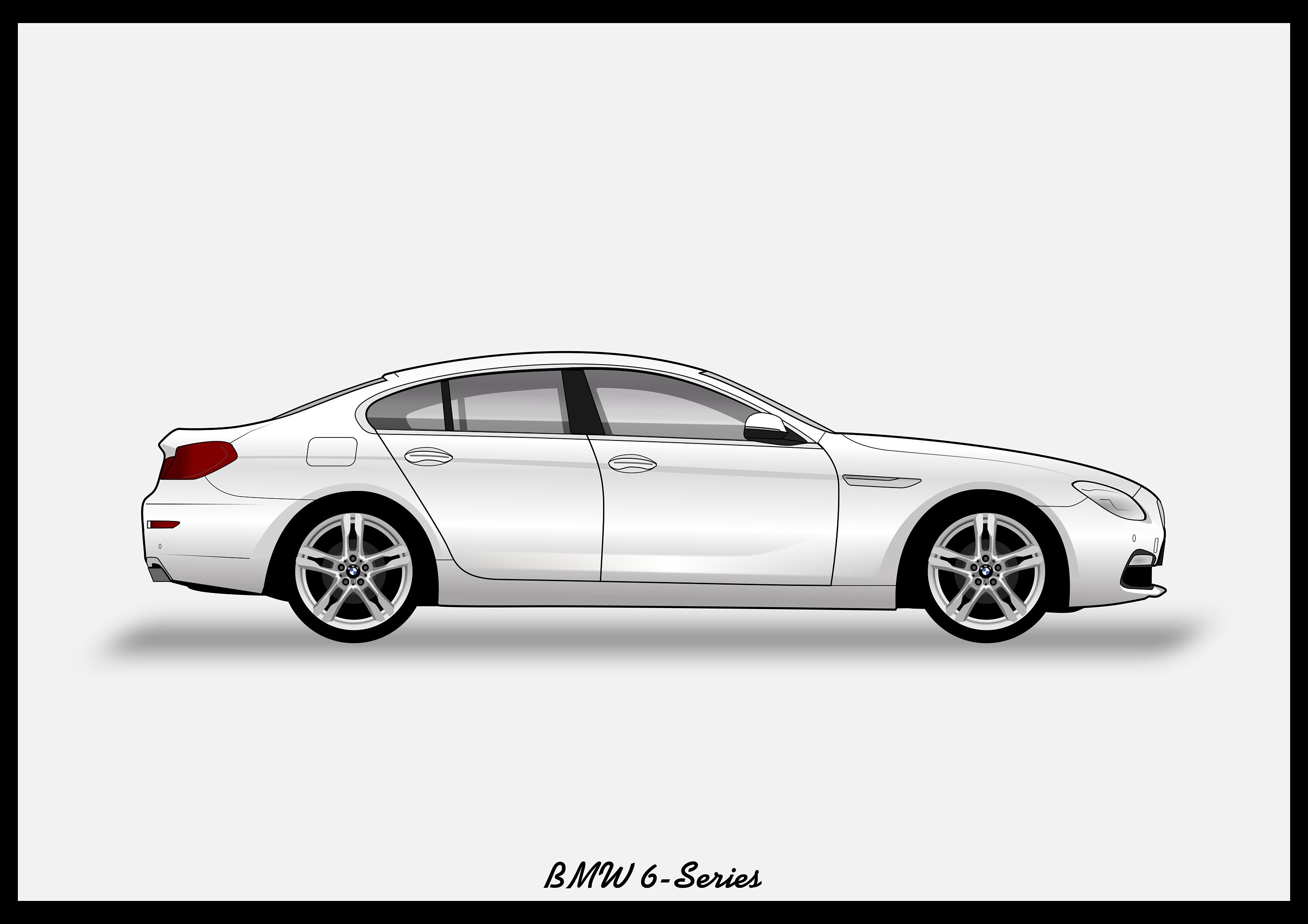 BMW F13 - 6 Series - Colour Vector File Download - .PDF, .Svg, .Png