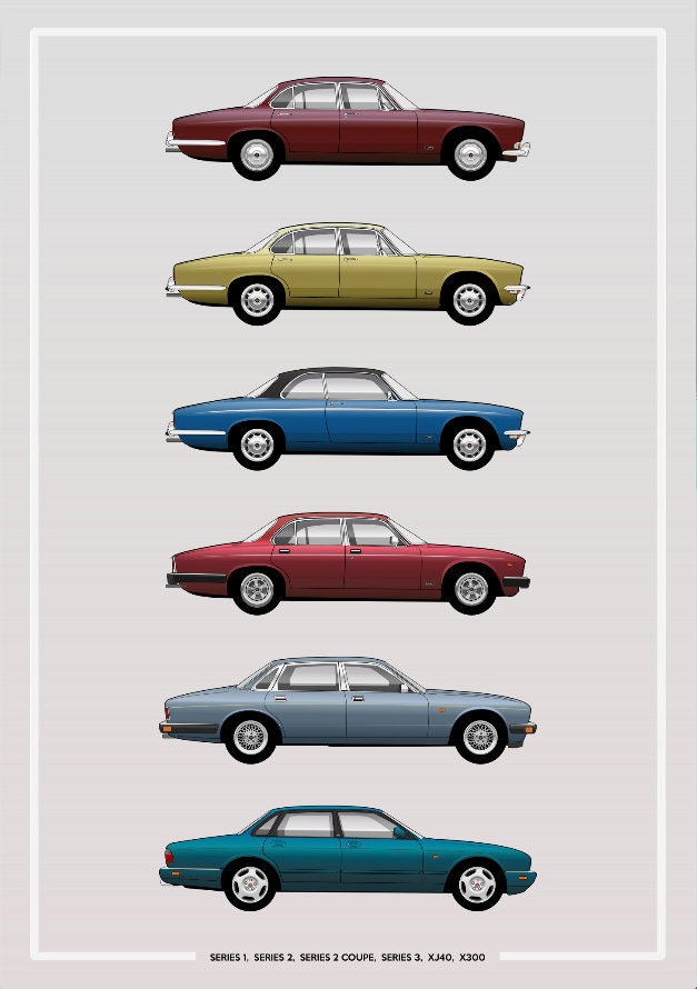 POSTER - Jaguar XJ6 Evolution - (XJ40, X300, Xj12) - Etsy