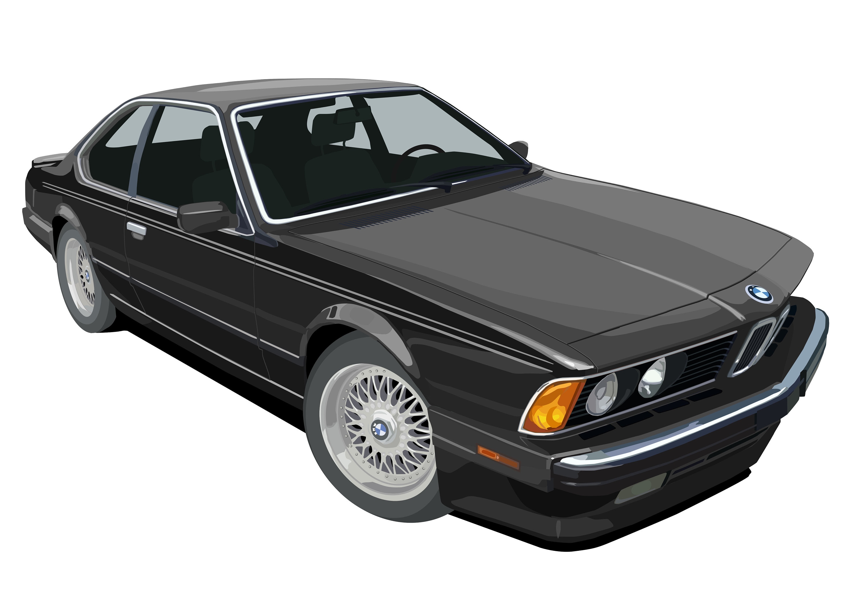 POSTER -BMW E24 6-series - Vector Art - Highly Detailed - Etsy UK