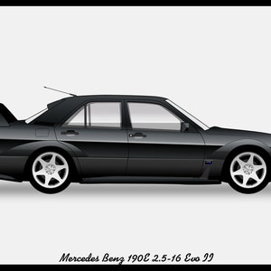 POSTER - Mercedes 190E EVO 2 Vector Art W201