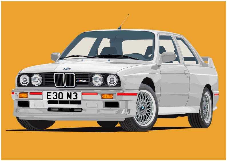 POSTER BMW E30 M3 Vector Art Highly Detailed | Etsy