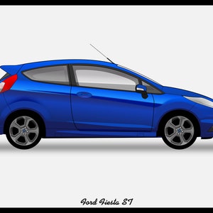 POSTER - FORD Fiesta ST Vector Art Blue