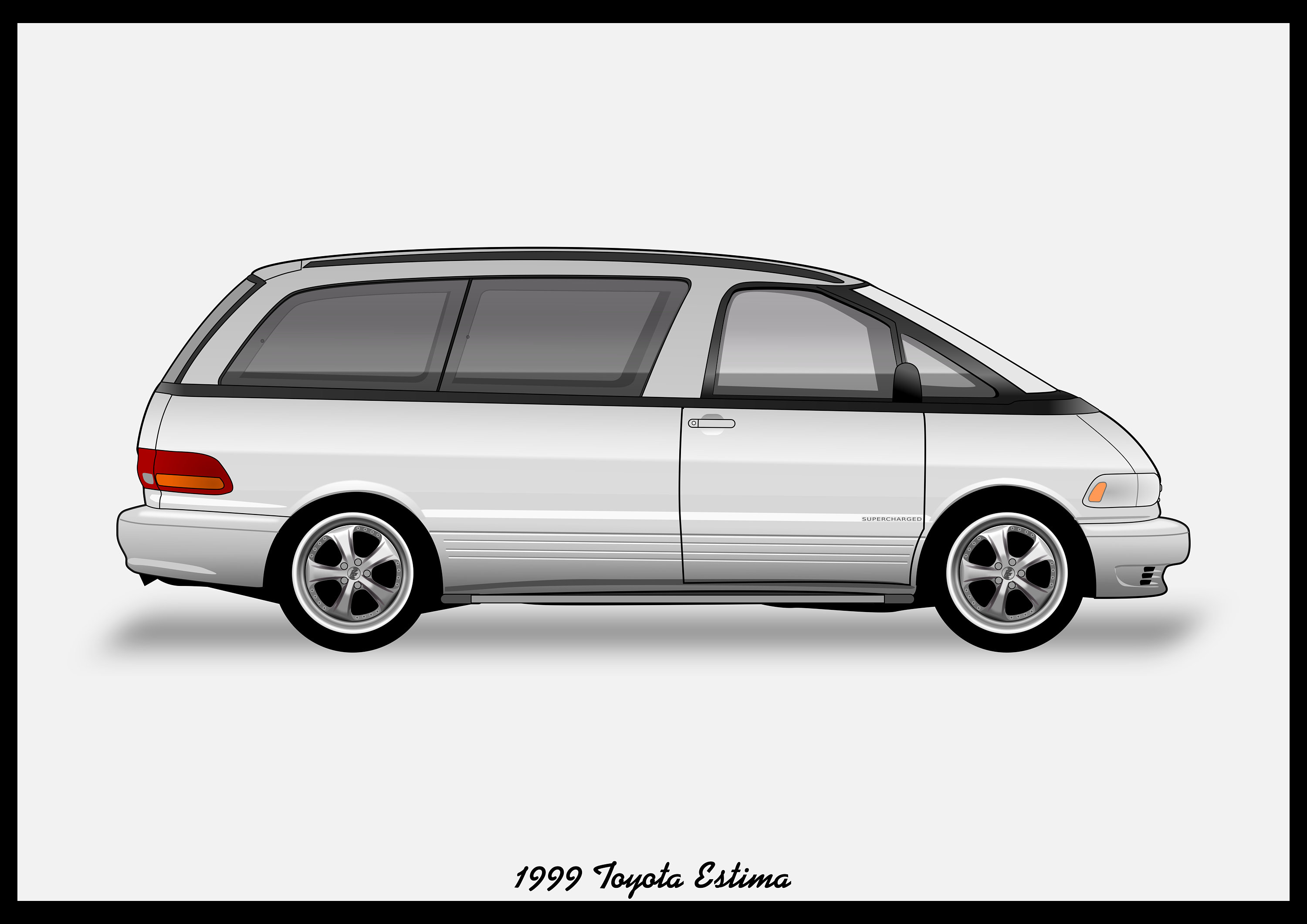 POSTER - TOYOTA ESTIMA Vector Art Previa Lucida - Etsy
