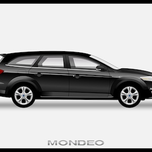 FORD MONDEO Mk4 Estate - Colour Vector File Download - .PDF, .Svg, .Png