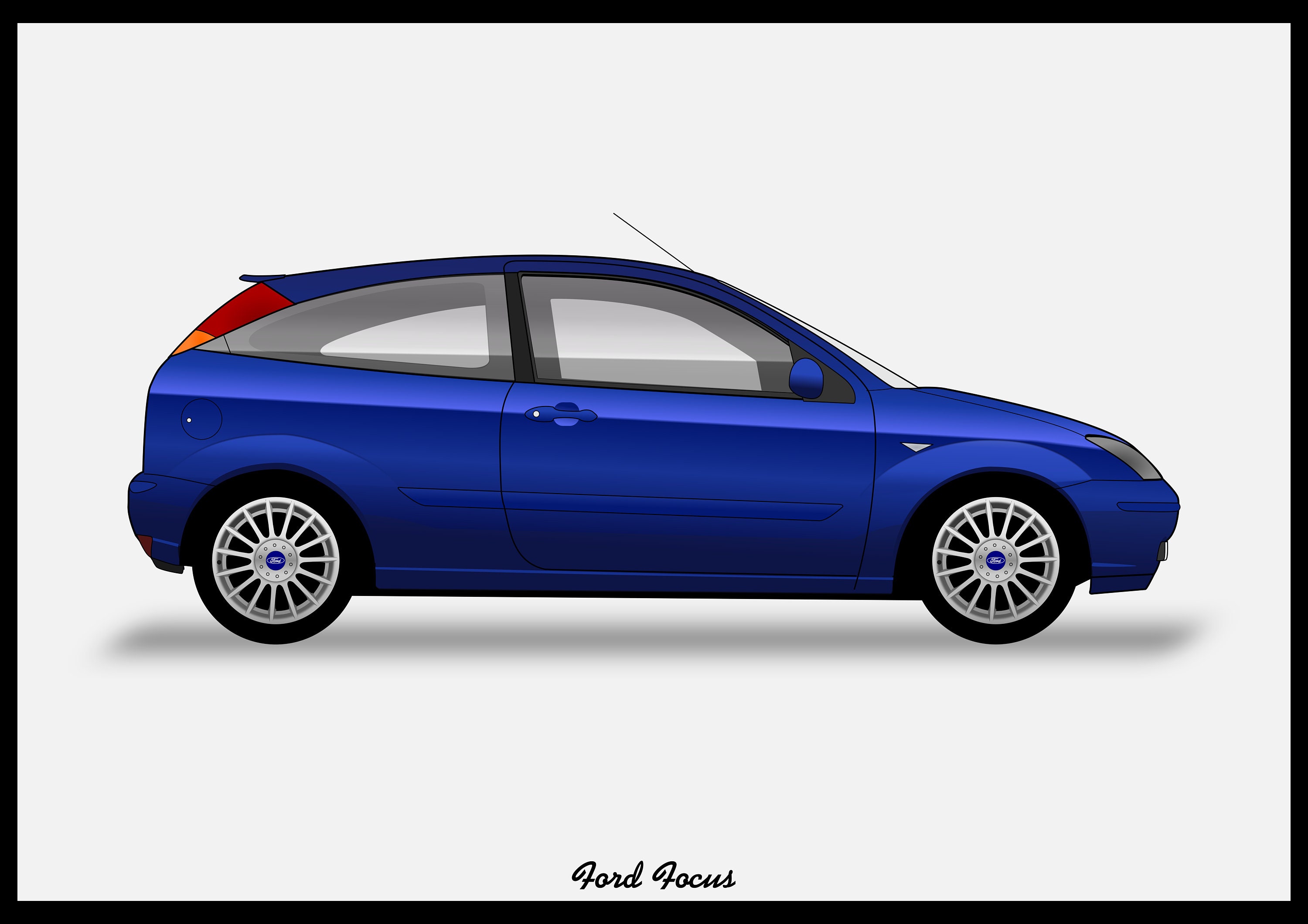 ford focus mk1 FORD FOCUS Mk1 St- Colour Vector File Download - .PDF, .svg, .png - Etsy