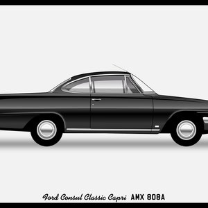 POSTER - FORD CONSUL Capri Vector Art Popular