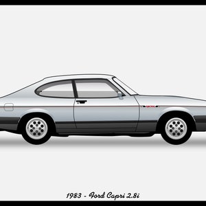 POSTER - FORD CAPRI 2.8i Vector Art
