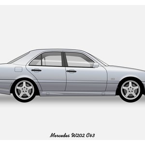 POSTER - Mercedes W202 C43 C-Class Vector Art