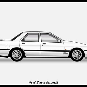 FORD SIERRA Cosworth - Colour Vector File Download - .PDF, .Svg, .Png