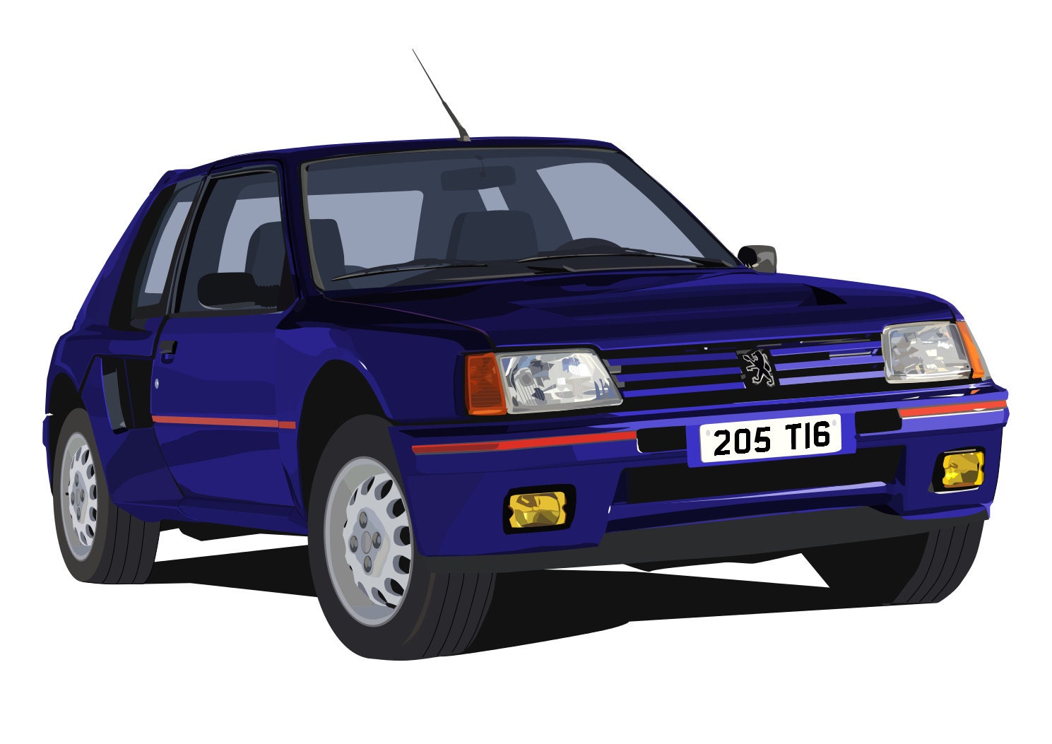 POSTER - Peugeot 205 Turbo 16 - Vector Art - Highly Detailed - Etsy