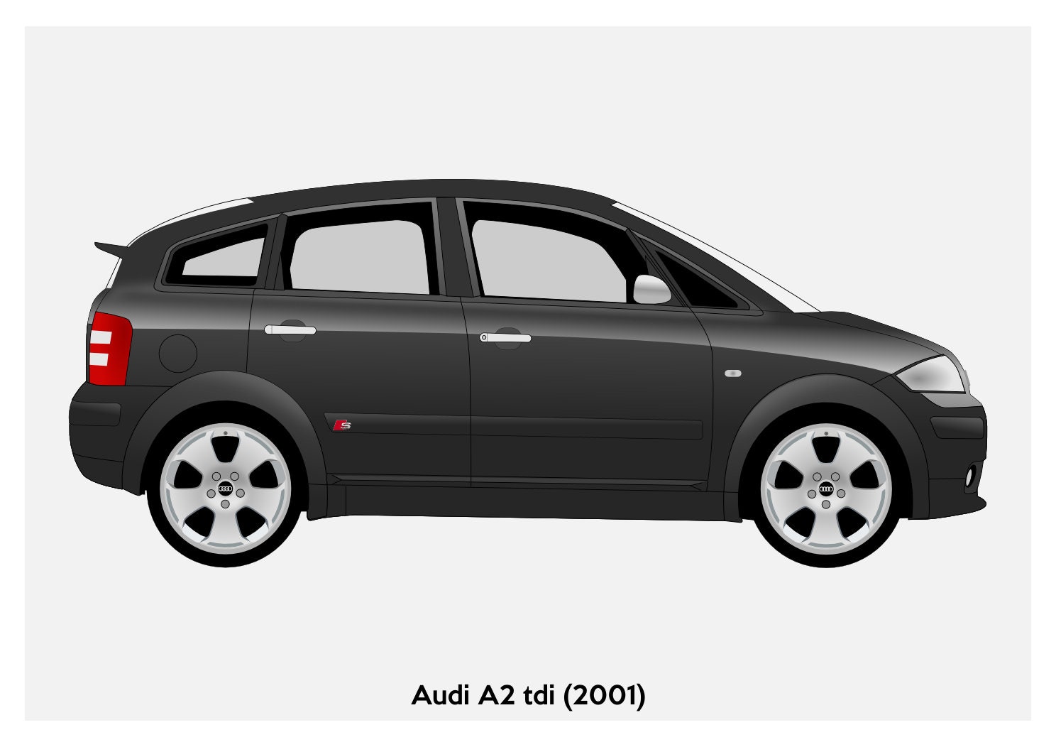 POSTER - Audi A2 Vector Art