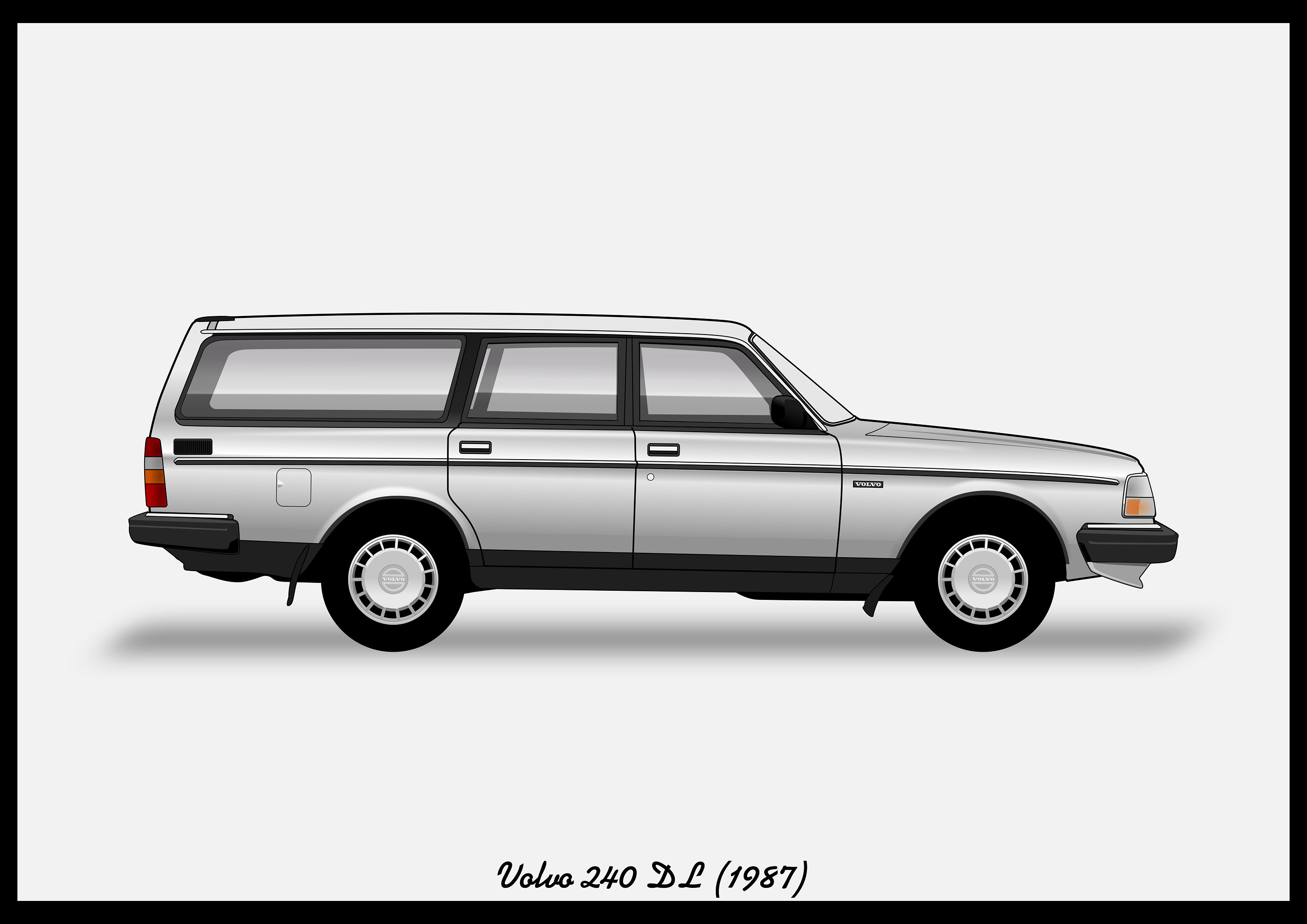 VOLVO 240 - Colour Vector File Download - .PDF, .svg, .png - Etsy