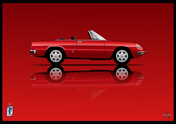 POSTER - Alfa Romeo Spider Vector Art - Etsy