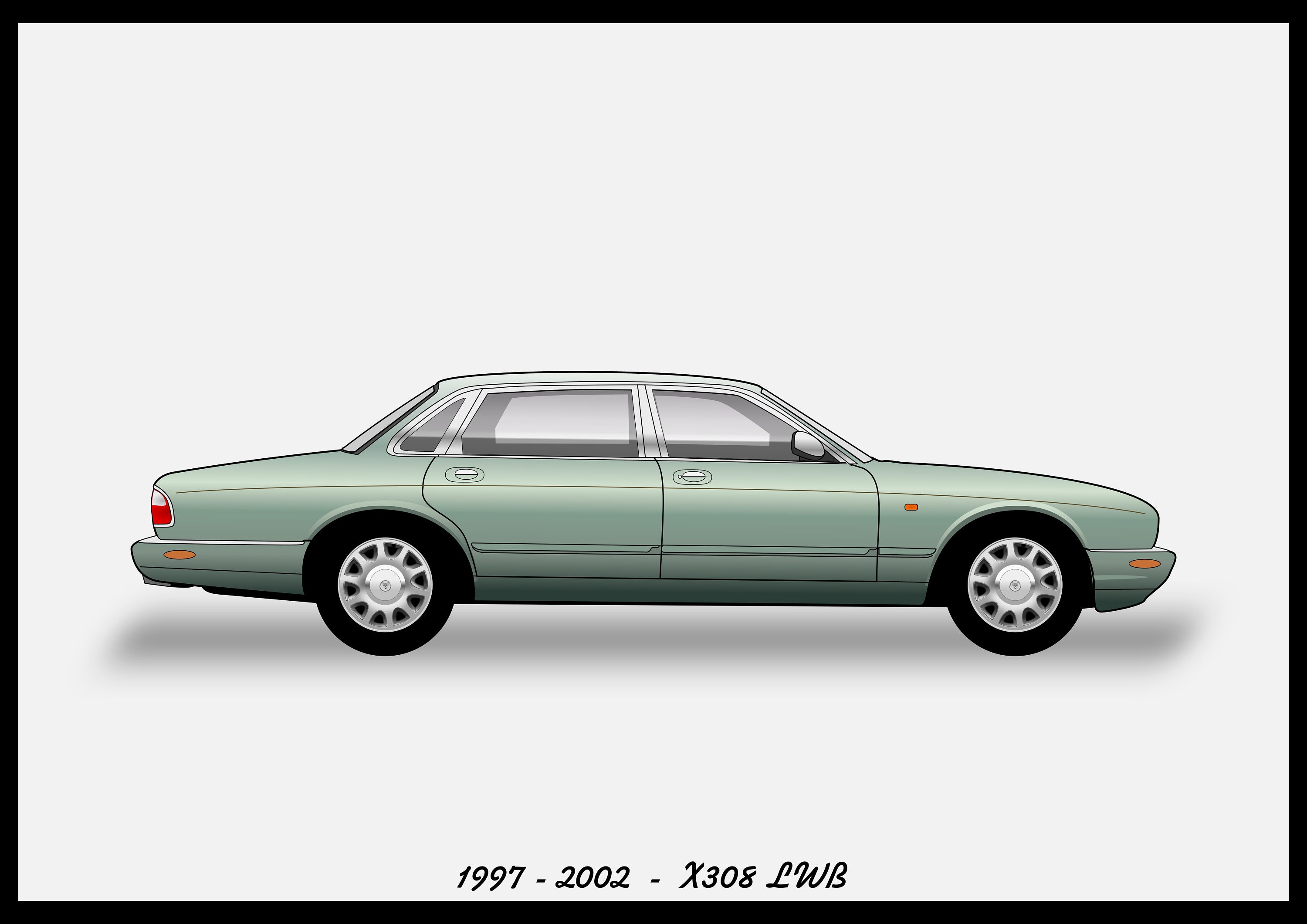 POSTER - JAGUAR XJ8 Vector Art (LWB X308) - Etsy