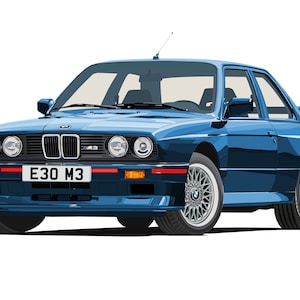 POSTER -BMW E30 M3 - Vector Art - Highly Detailed